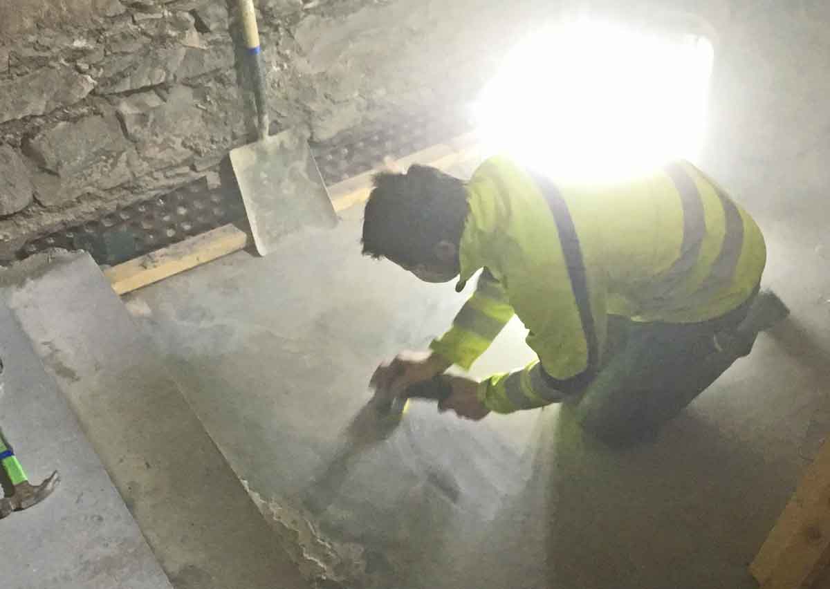 Finishing a solid floor MAAC Studio conservation architect